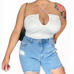 Halter White Bodysuit